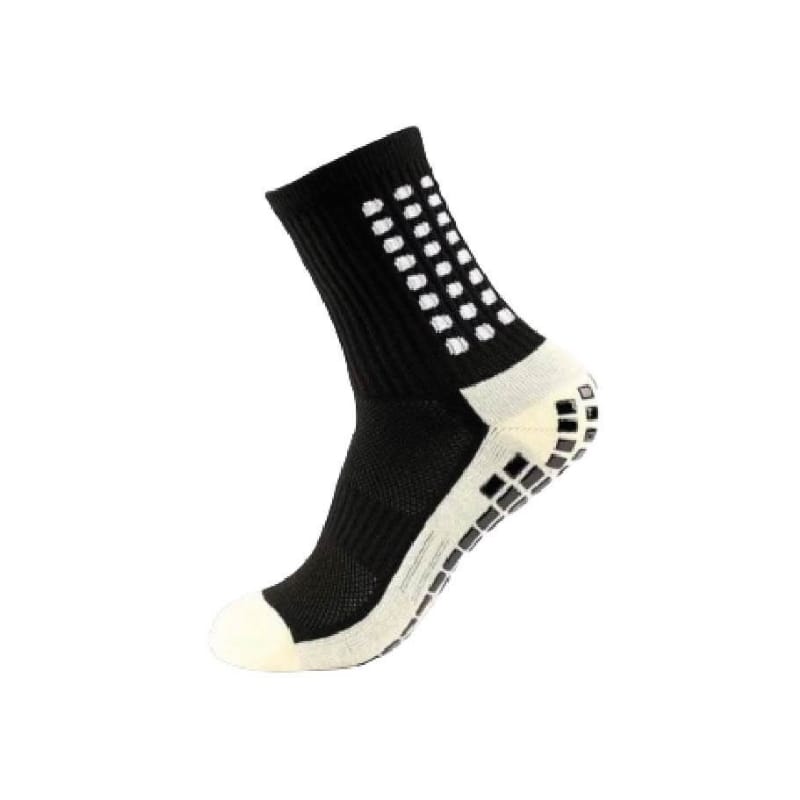 12 Performance Grip Soccer Socks Black White Crew Length