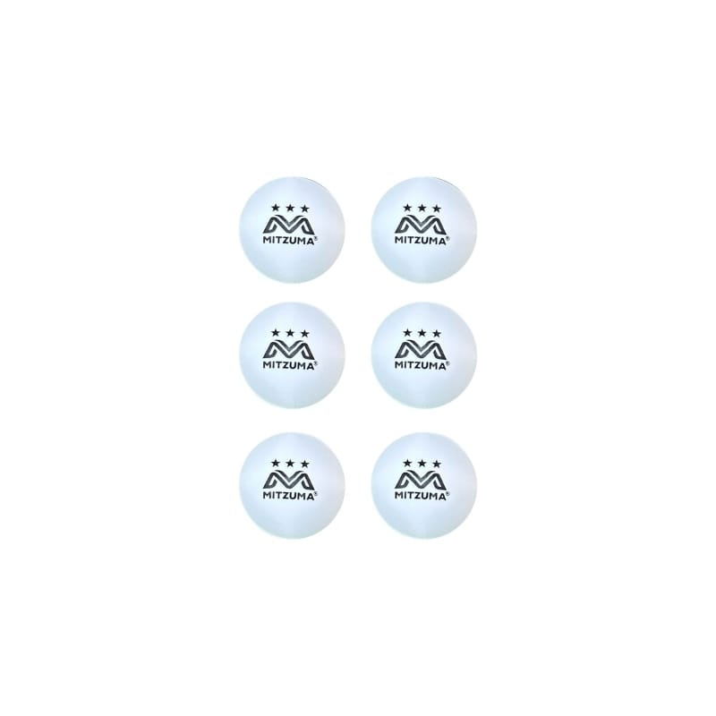 121 Mitzuma Table Tennis Balls White Pack of 6 Training Balls