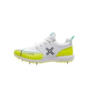 Payntr X Batting Spike Cricket Shoes White Yellow