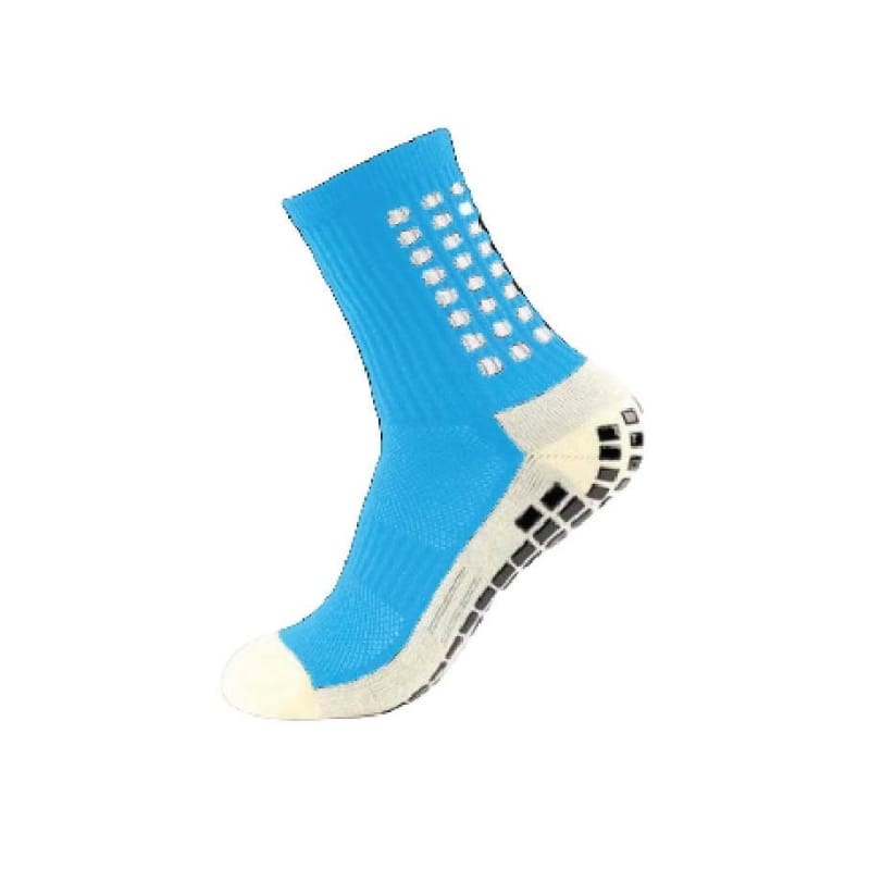 8 Performance Grip Soccer Socks Sky Blue White Crew Length