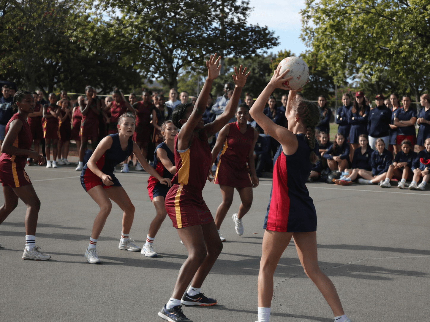 Netball game at a school