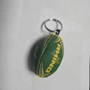 Rhino Branded Rugby Ball Keychain
