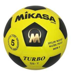 Mikasa Turbo S5-T Size 5 Waterproof Football (Yellow/Black)