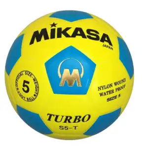 Mikasa Turbo S5-T Size 5 Waterproof Football (Yellow/blue